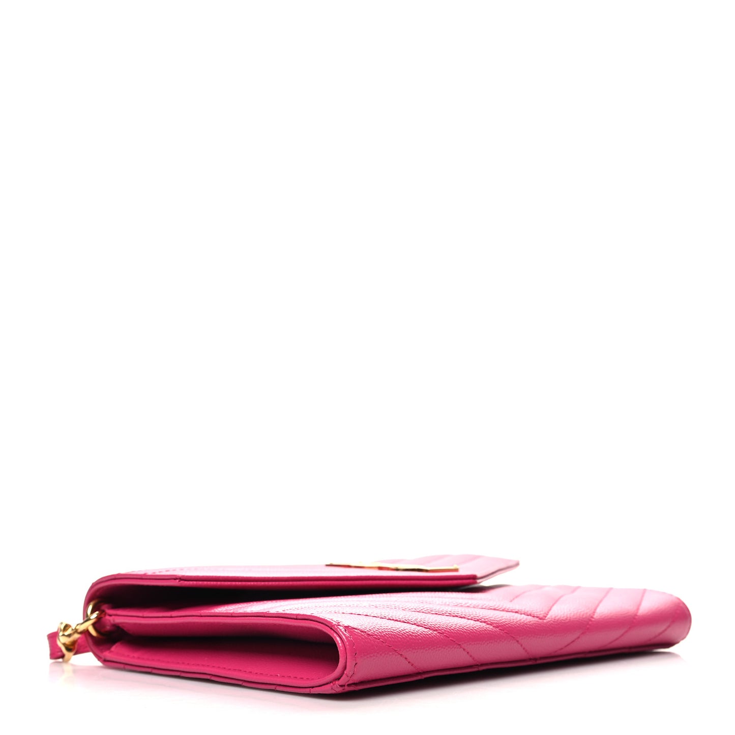 Grain De Poudre Matelasse Chevron Monogram Envelope Clutch Fuxia Couture