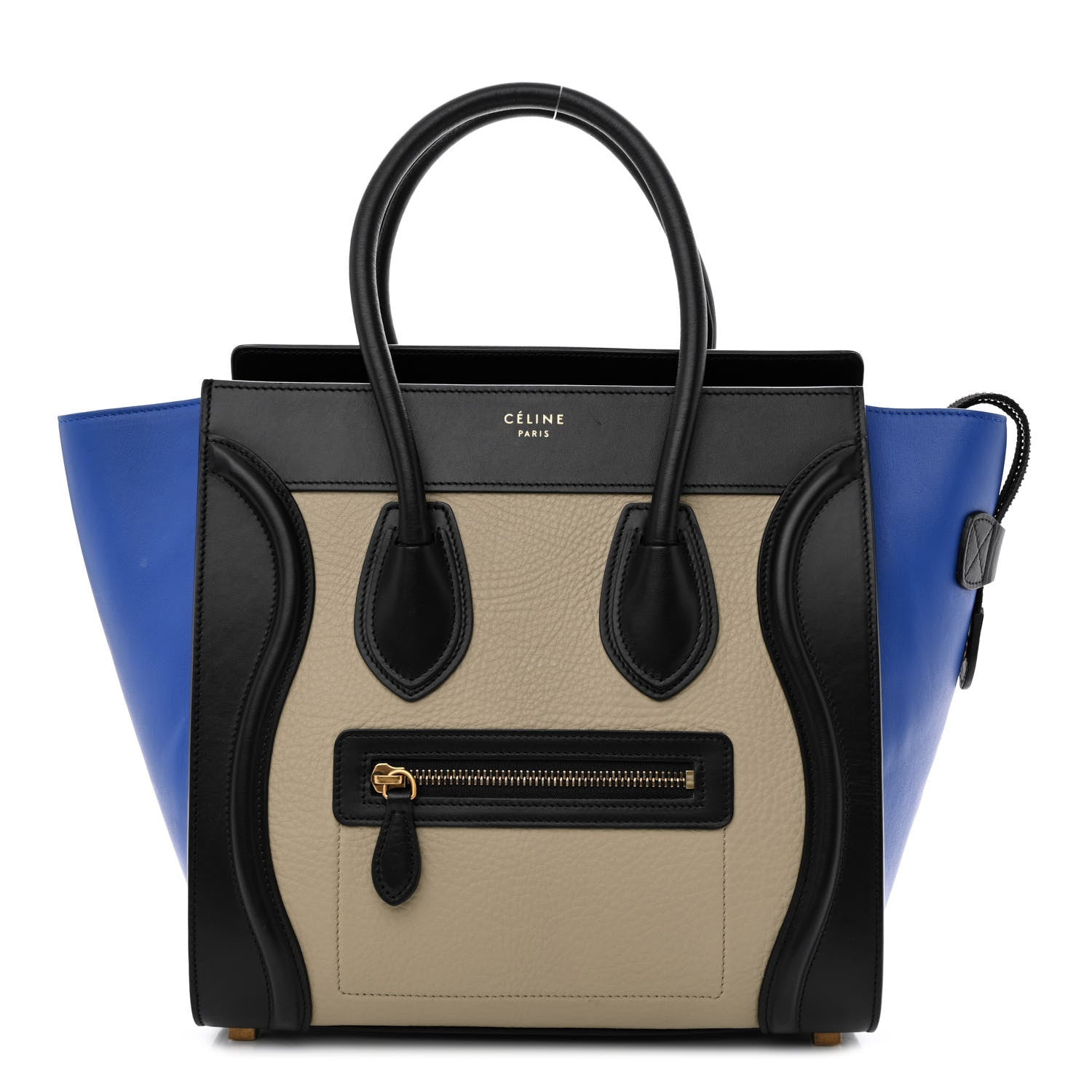 Celine Elephant Calfskin Suede Micro Tri-Color Luggage Sand 1 of 10
