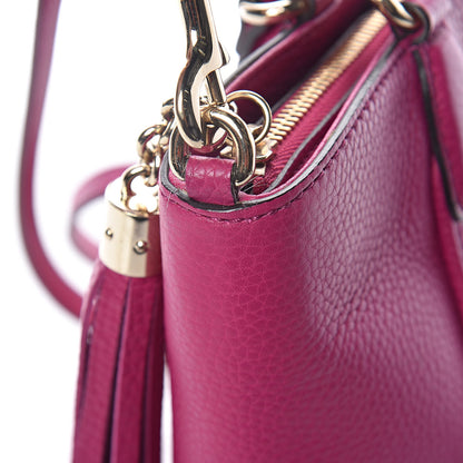 Gucci Pebbled Calfskin Small Soho Top Handle Bag Bright Bougainvillea 11 of 11