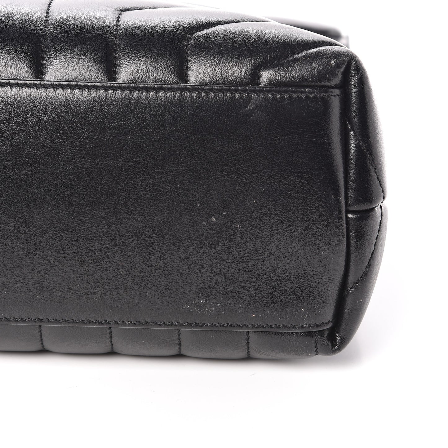 Calfskin Y Quilted Monogram Medium Loulou Chain Satchel Black