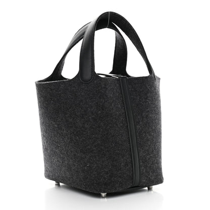 Hermes Feutre Swift Picotin Lock 18 PM Gris Moyen Black 3 of 9