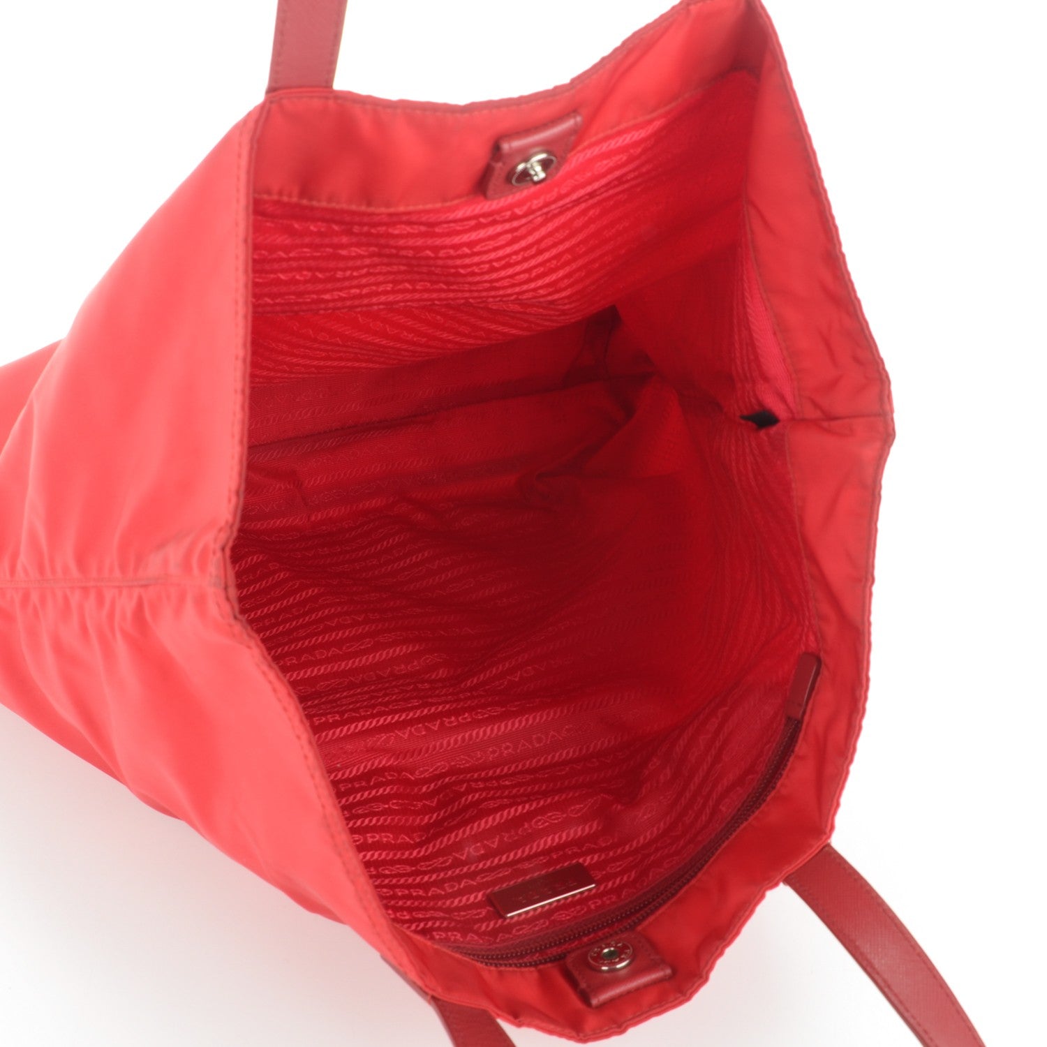 Prada Nylon Vela Shopping Tote Rosso 5 of 8