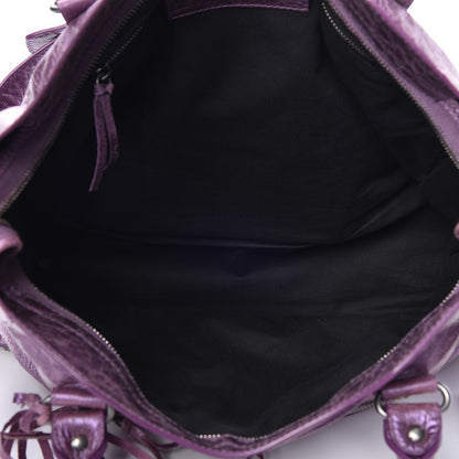Balenciaga Agneau Classic Hardware City Metallic Purple 5 of 9