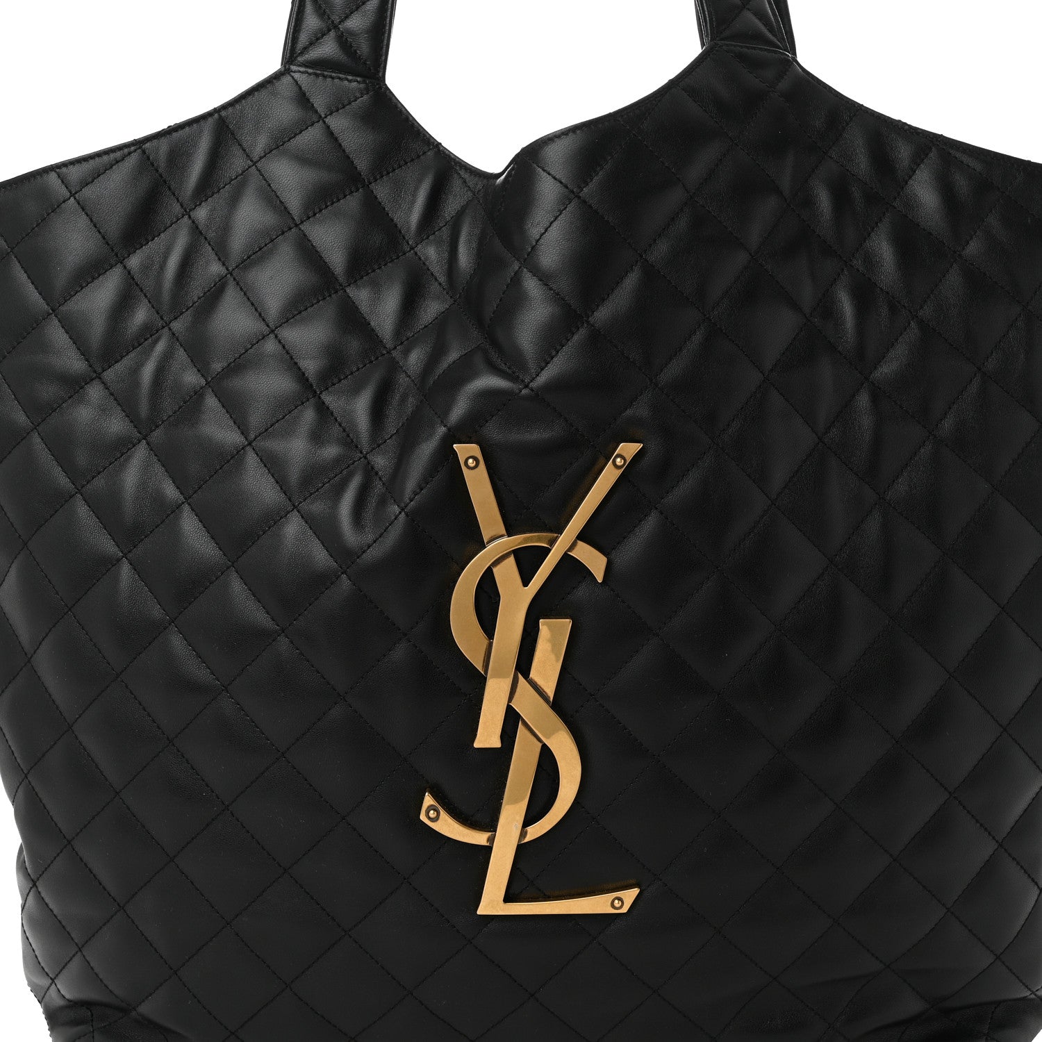 Saint Laurent Lambskin Quilted Maxi Icare Shopping Tote Black 9 of 11
