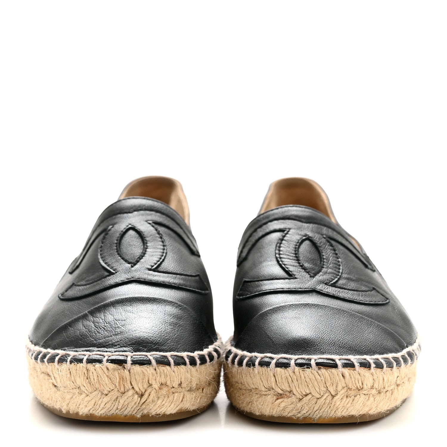 Chanel Lambskin CC Espadrilles 37 Black 3 of 9