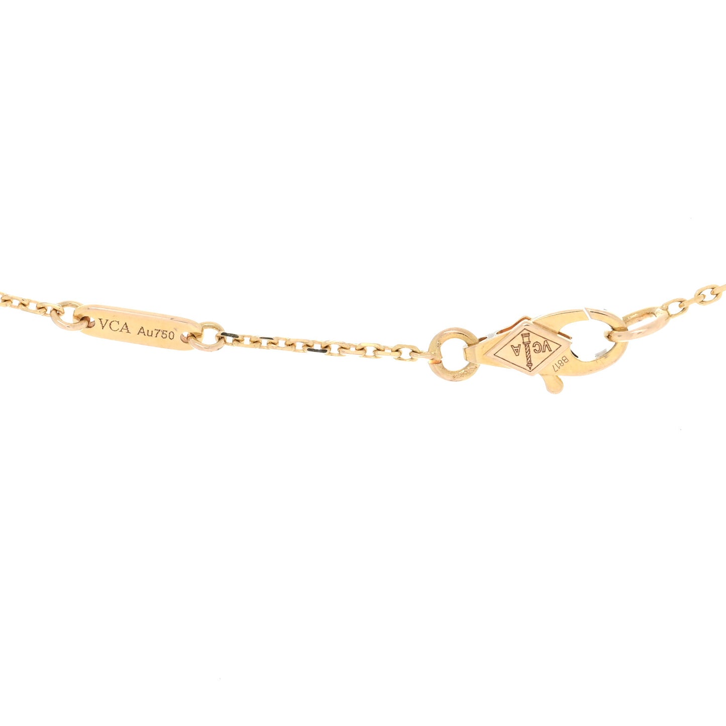 18K Rose Gold Carnelian Sweet Alhambra Pendant Necklace