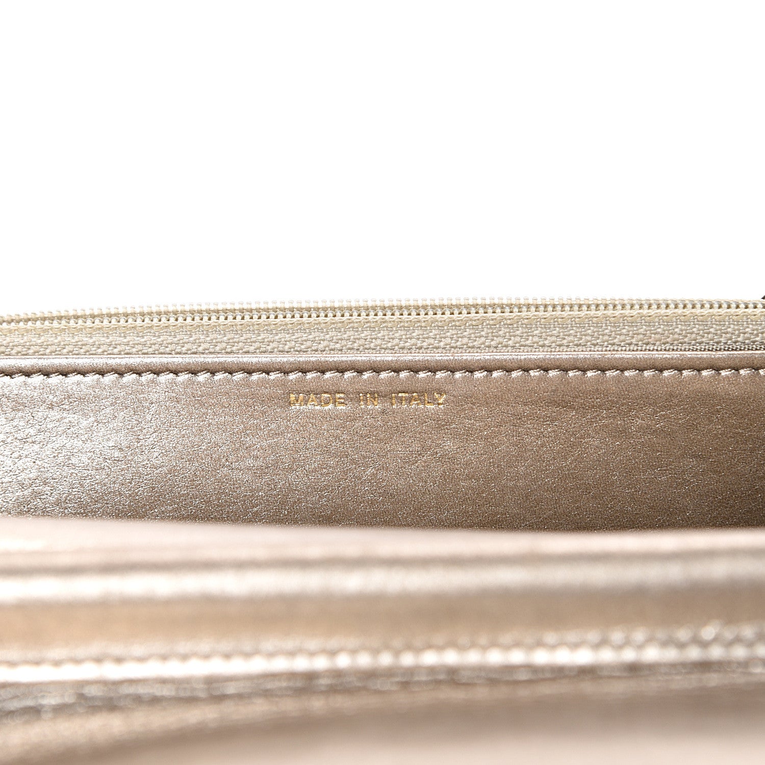 Chanel Metallic Calfskin Quilted Boy Wallet On Chain WOC Gold 6 of 15