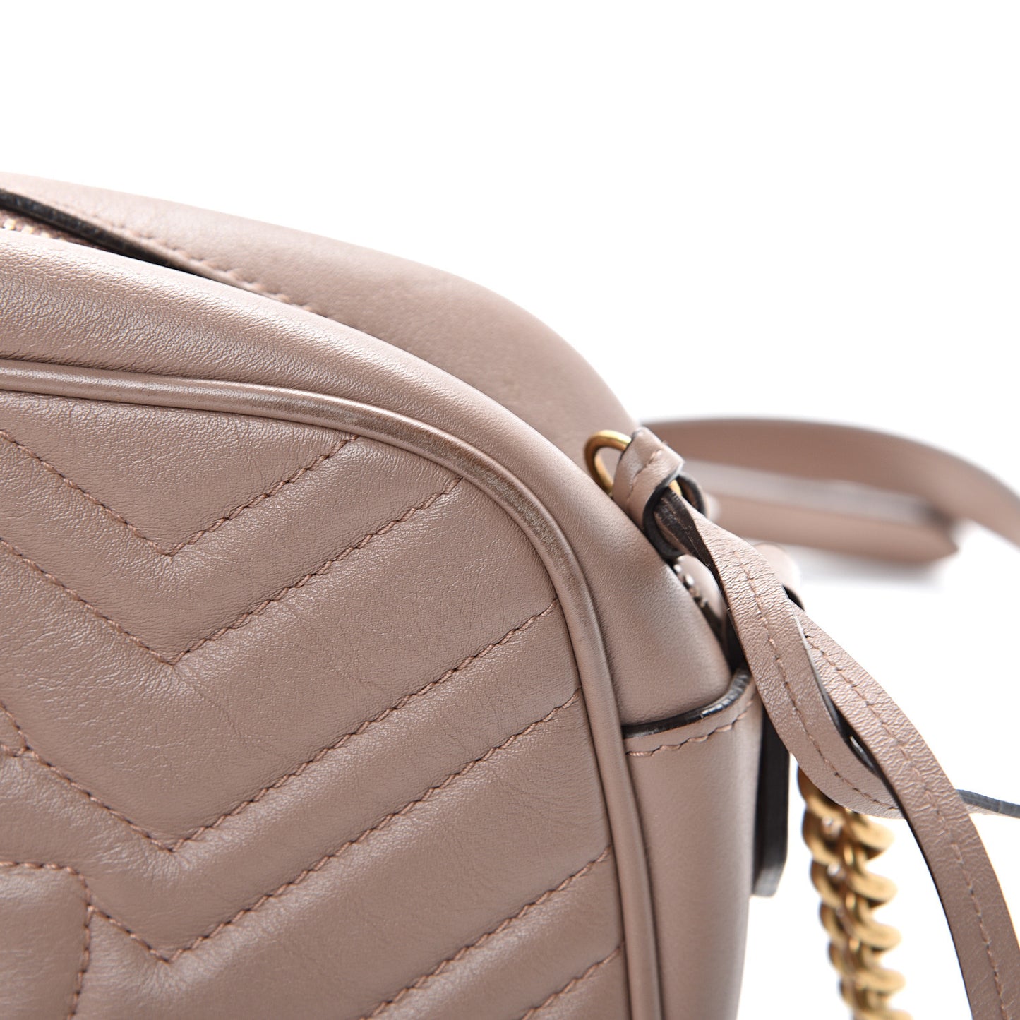Calfskin Matelasse Small GG Marmont Chain Shoulder Bag Porcelain Rose