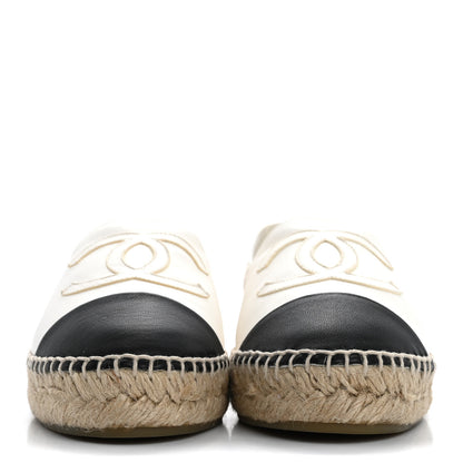 Chanel Lambskin CC Espadrilles 36 White Black 3 of 15