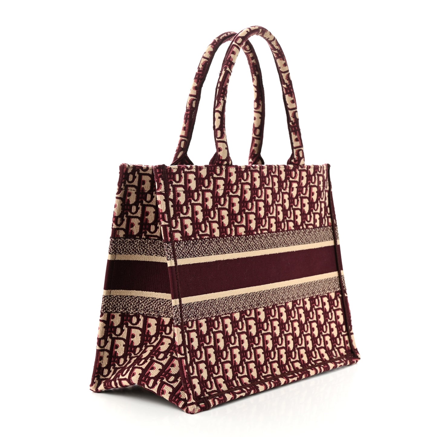 Oblique Medium Book Tote Burgundy Multicolor