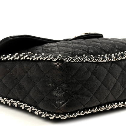 Chanel Washed Lambskin Quilted Maxi Chain Around Flap Black 9 of 10