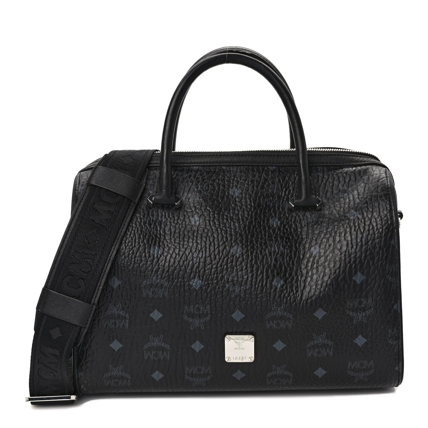 MCM Visetos Medium Essential Boston Bag Black 1 of 8