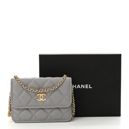 Chanel Caviar Quilted Miss Coco Clutch With Chain Grey 12 of 12