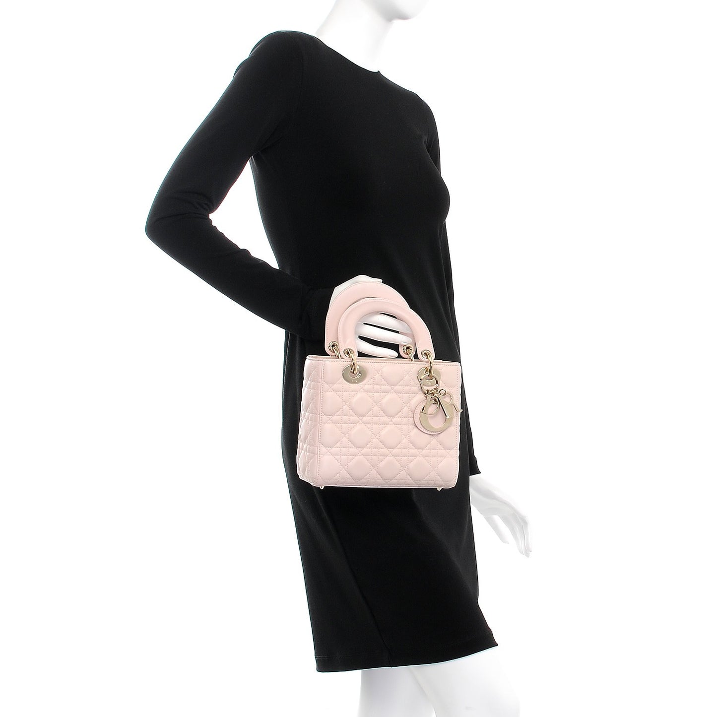 Lambskin Cannage Small Lucky Badges My Lady Dior Pink