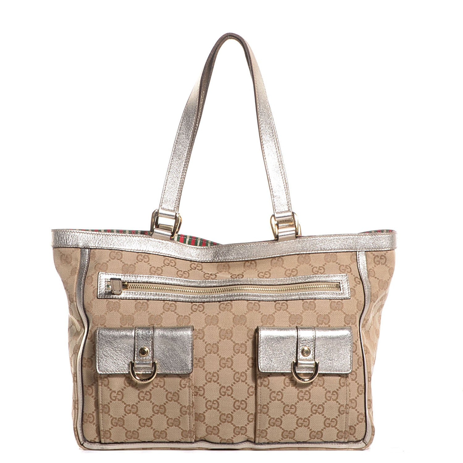 Gucci Monogram Abbey Tote Silver 1 of 8