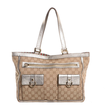 Gucci Monogram Abbey Tote Silver 1 of 8