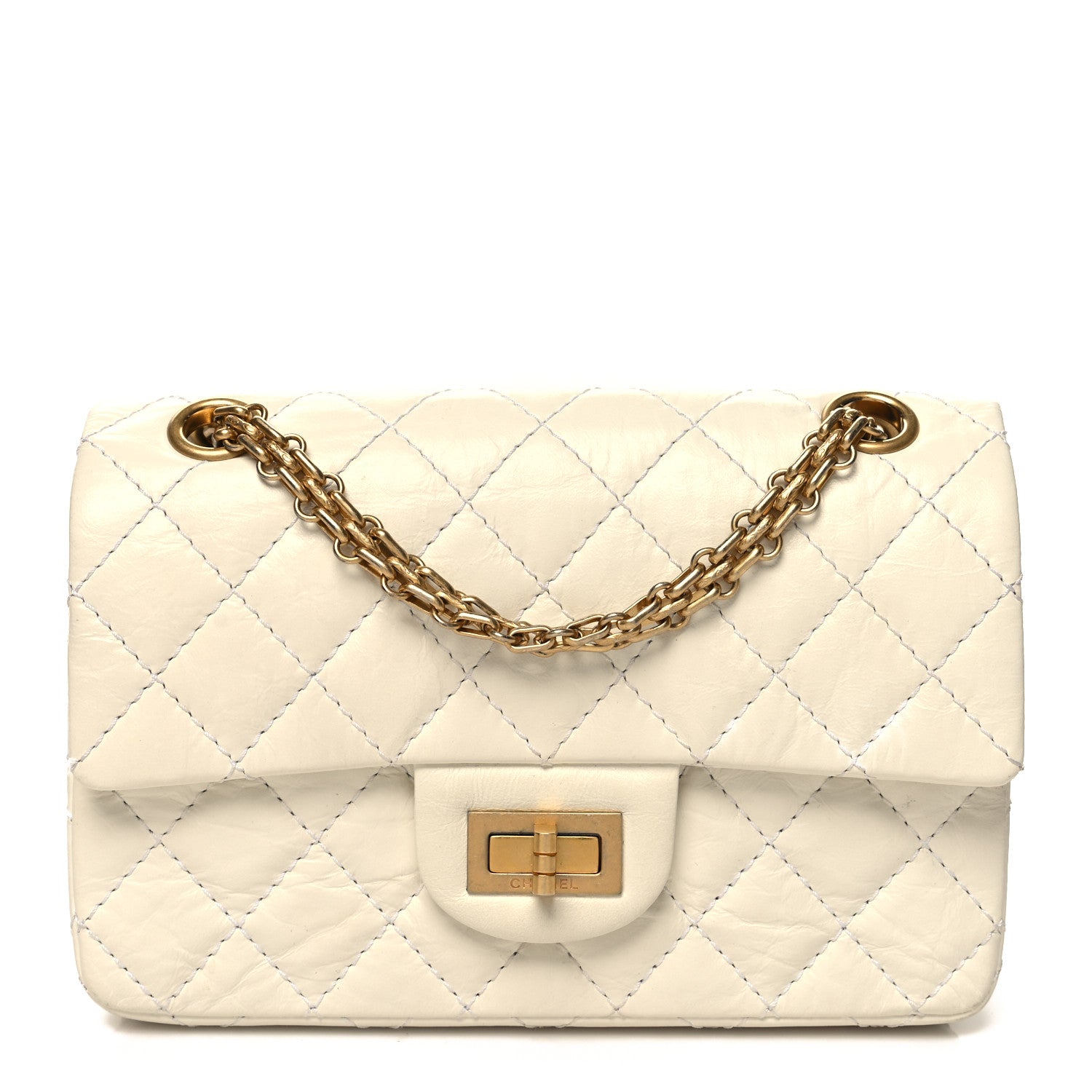 Chanel Aged Calfskin Quilted 2.55 Reissue Mini Flap White 1 of 11