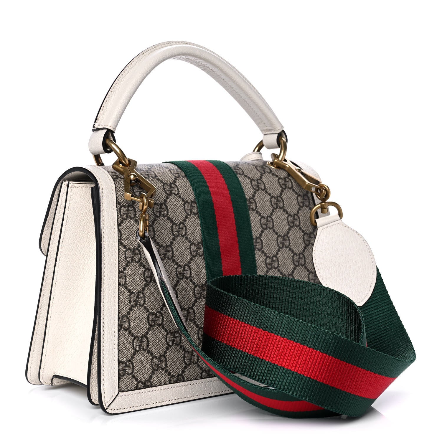 Gucci GG Supreme Monogram Small Queen Margaret Top Handle Bag White 3 of 15