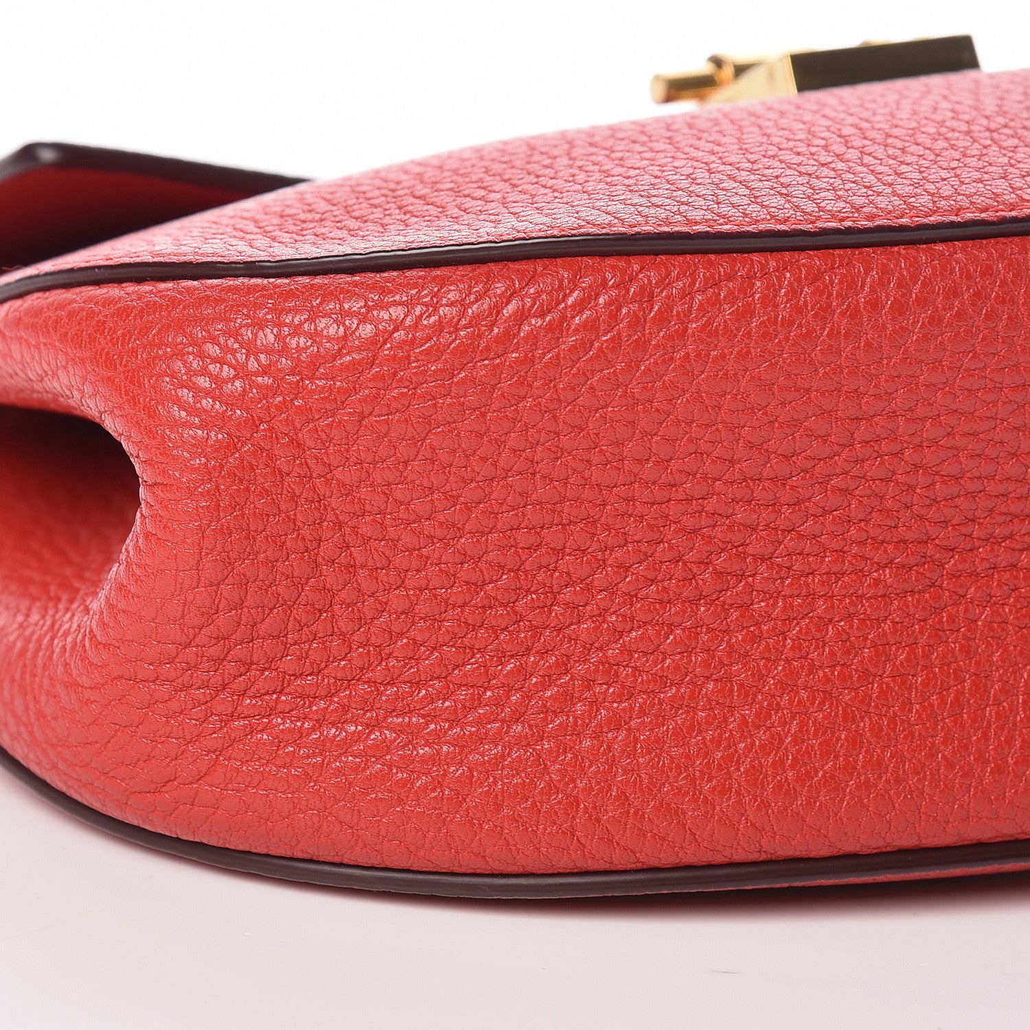 Chloe Grained Lambskin Drew Shoulder Bag Plaid Red 8 of 10