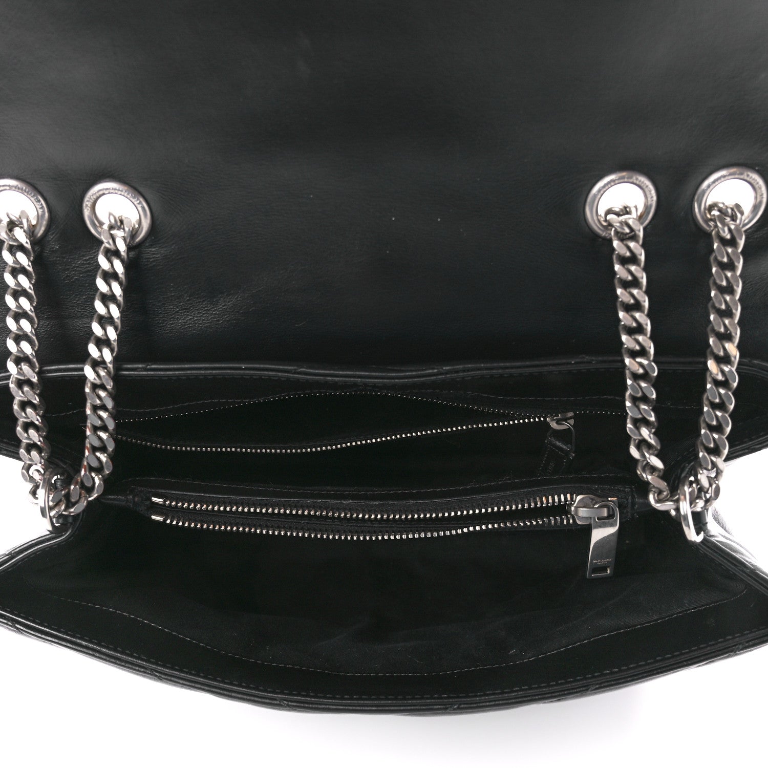 Saint Laurent Calfskin Y Quilted Monogram Medium Loulou Chain Satchel Black 5 of 12