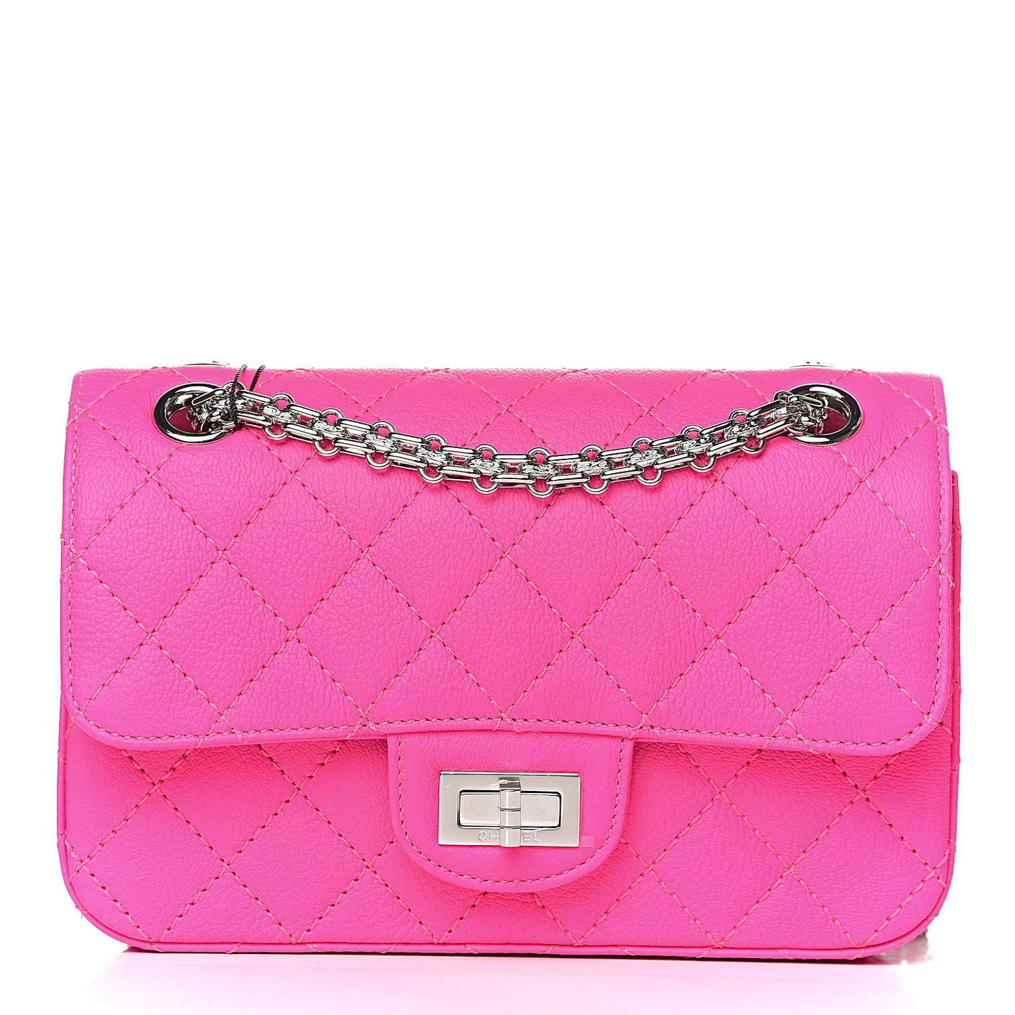 Goatskin Quilted 2.55 Reissue Mini Flap Fluorescent Pink
