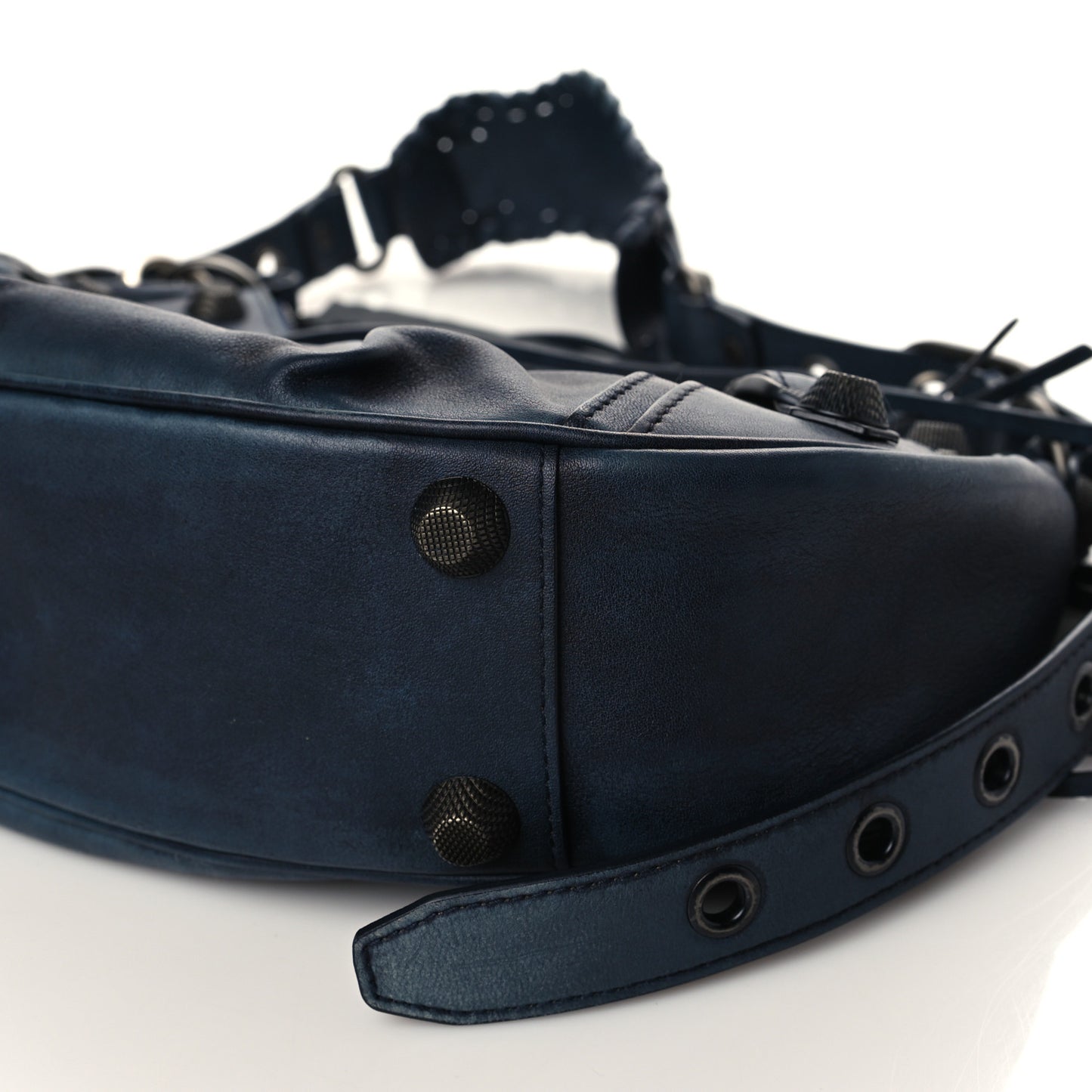 Used Calfskin Small Le Cagole Shoulder Bag Navy