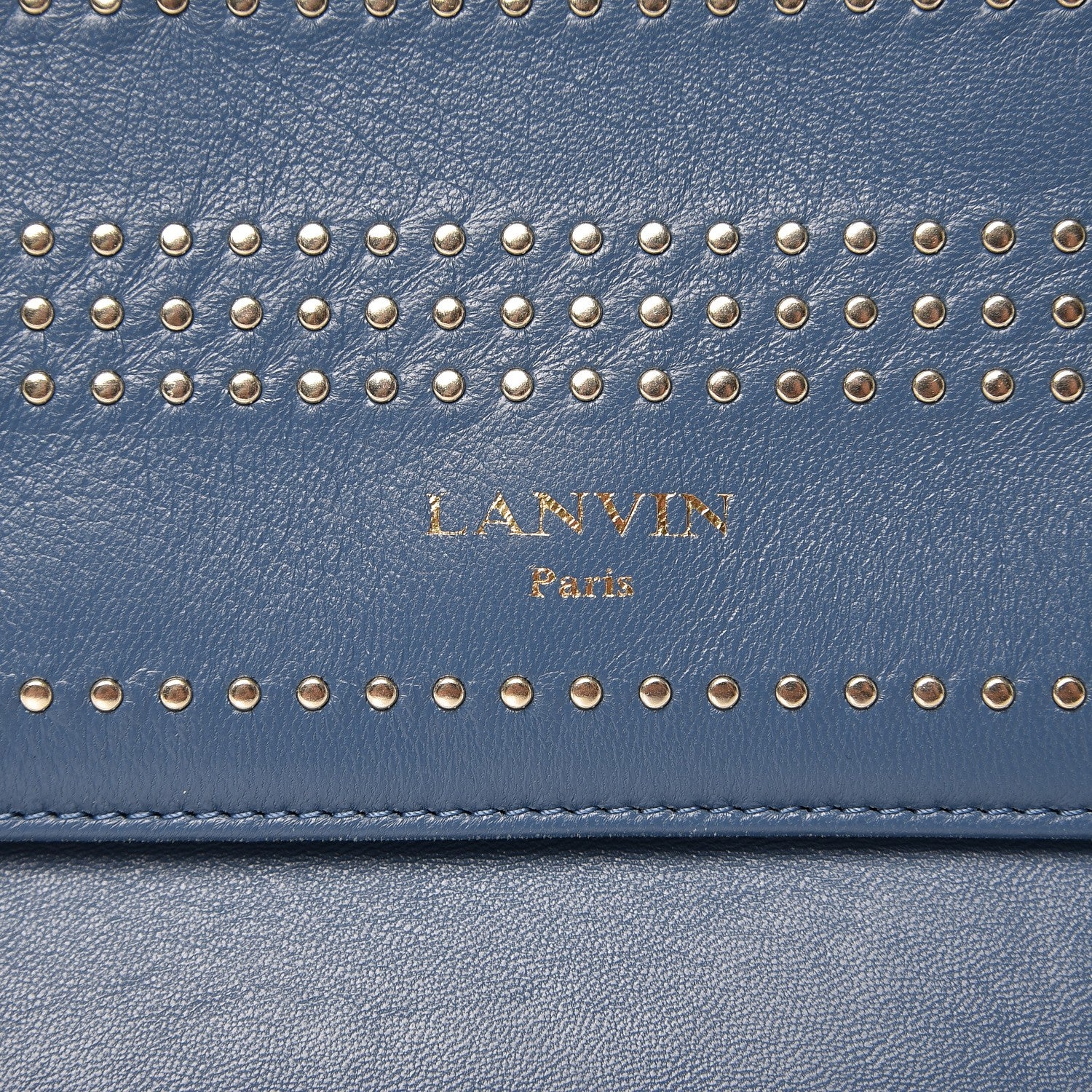 Lanvin Lambskin Studded Medium Sugar Flap Shoulder Bag Blue 10 of 10