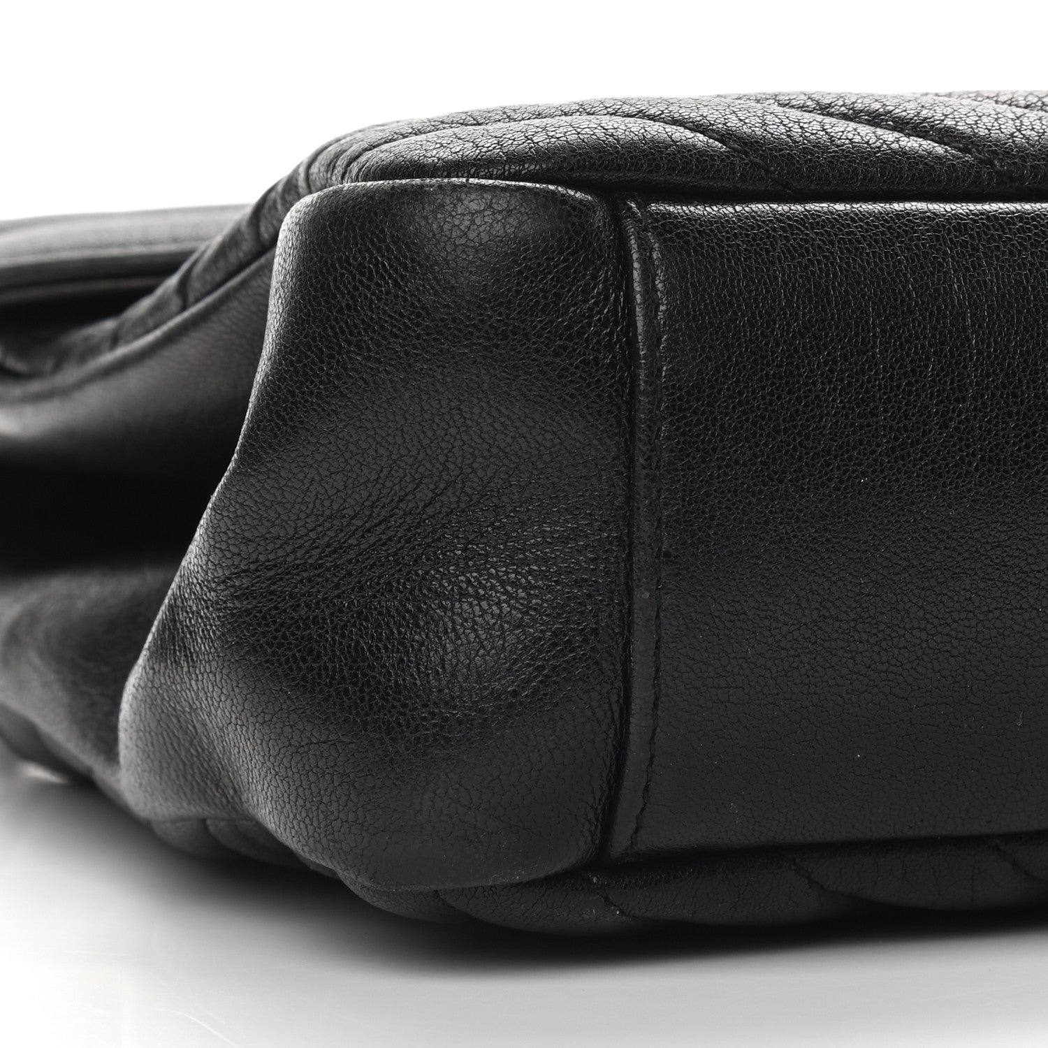 Saint Laurent Sheepskin Matelasse Chevron Monogram Large College Satchel Black 9 of 11