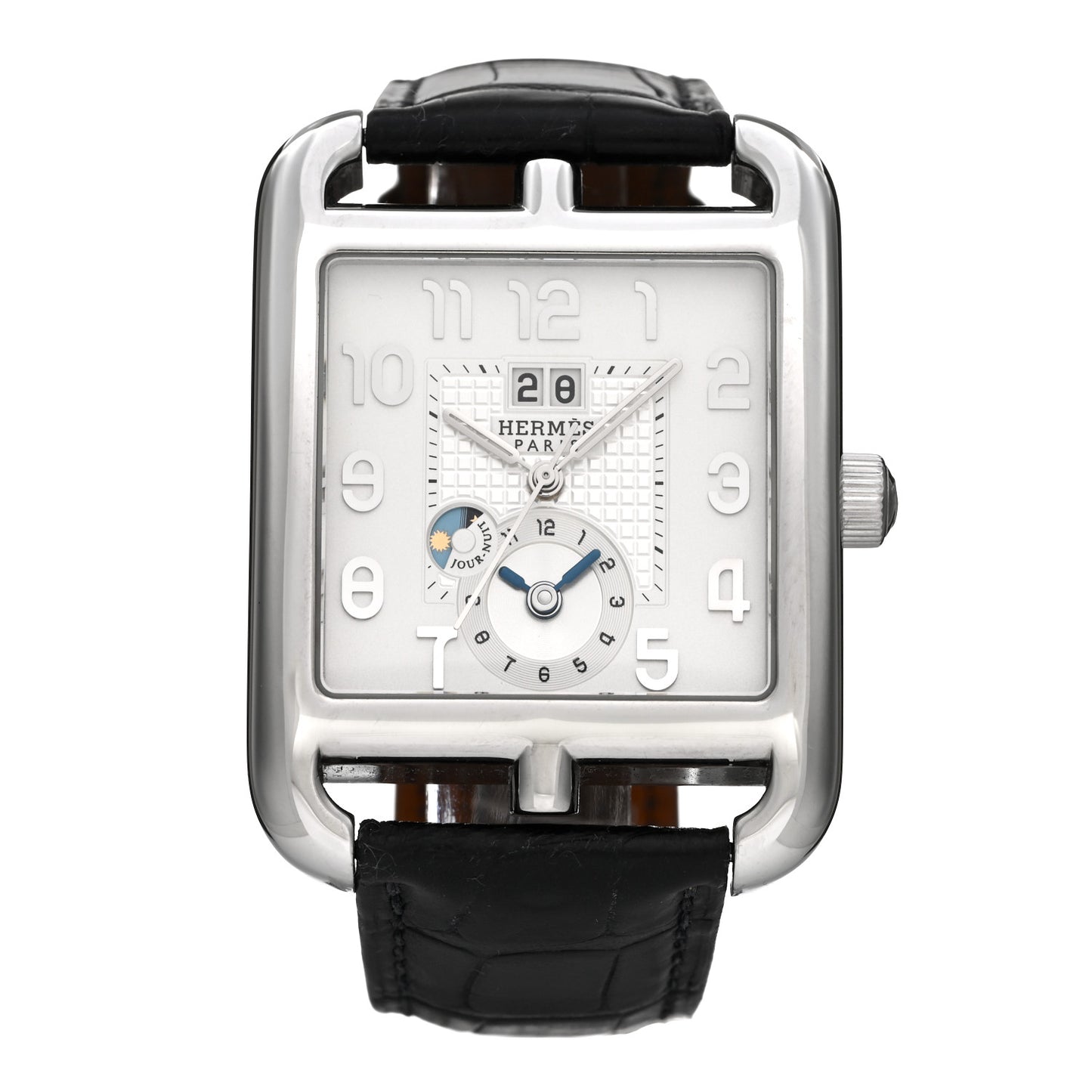 Stainless Steel Alligator 36mm Cape Cod GMT Automatic Watch Noir