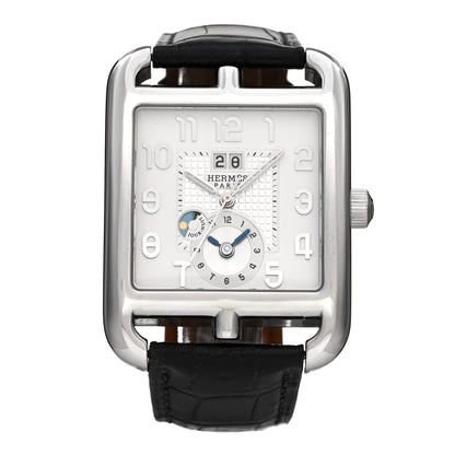 Hermes Stainless Steel Alligator 36mm Cape Cod GMT Automatic Watch Noir 1 of 5