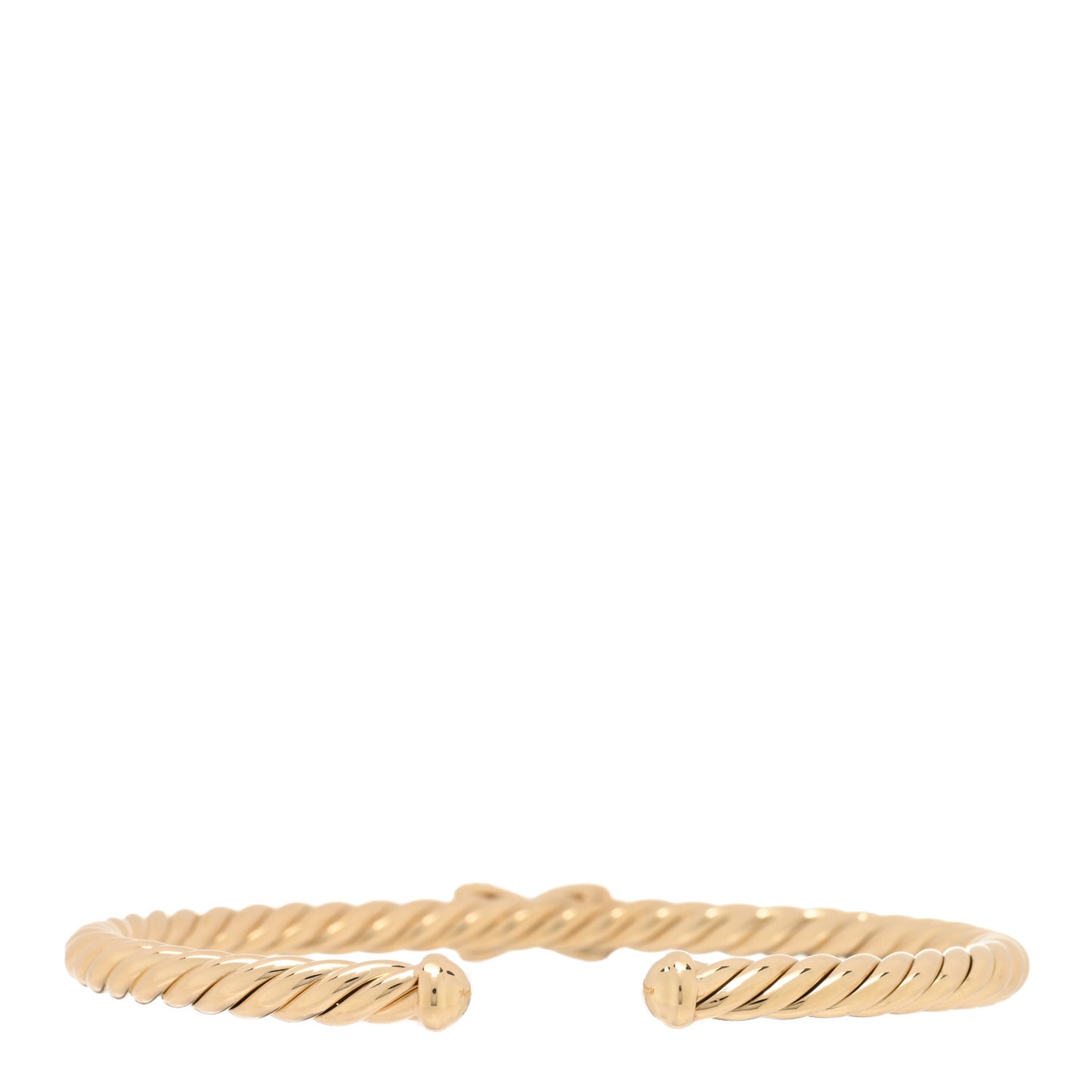 18K Yellow Gold Diamond 4mm Cablespira X Station Cable Bracelet