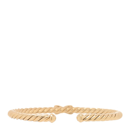 David Yurman 18K Yellow Gold Diamond 4mm Cablespira X Station Cable Bracelet 2 of 3