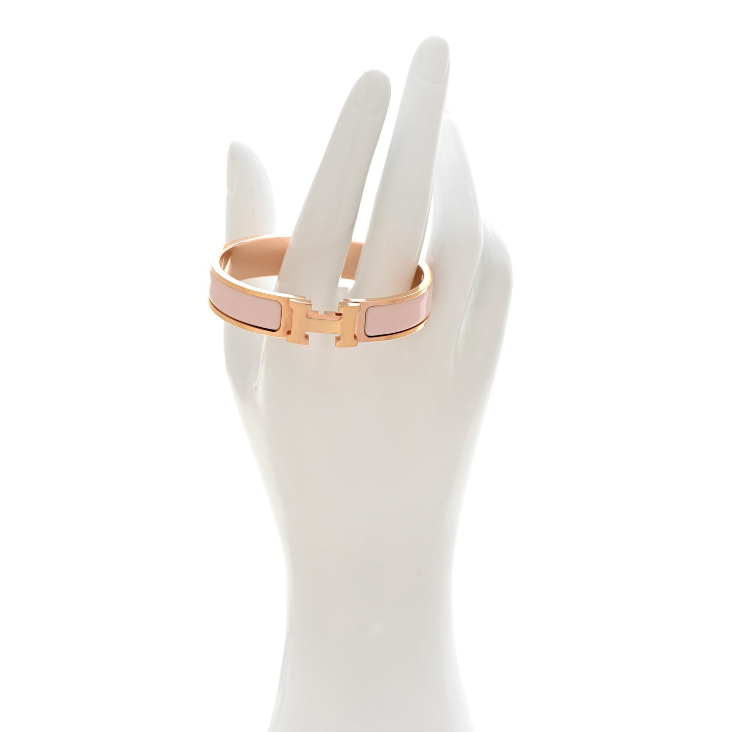 Enamel Narrow Clic Clac H Bracelet PM Rose Dragee