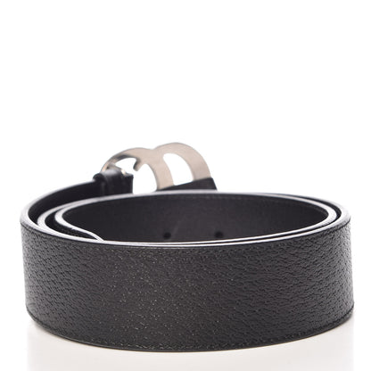 Gucci Textured Dollar Calfskin Nickel Double G 40mm Belt 80 32 Black 3 of 9