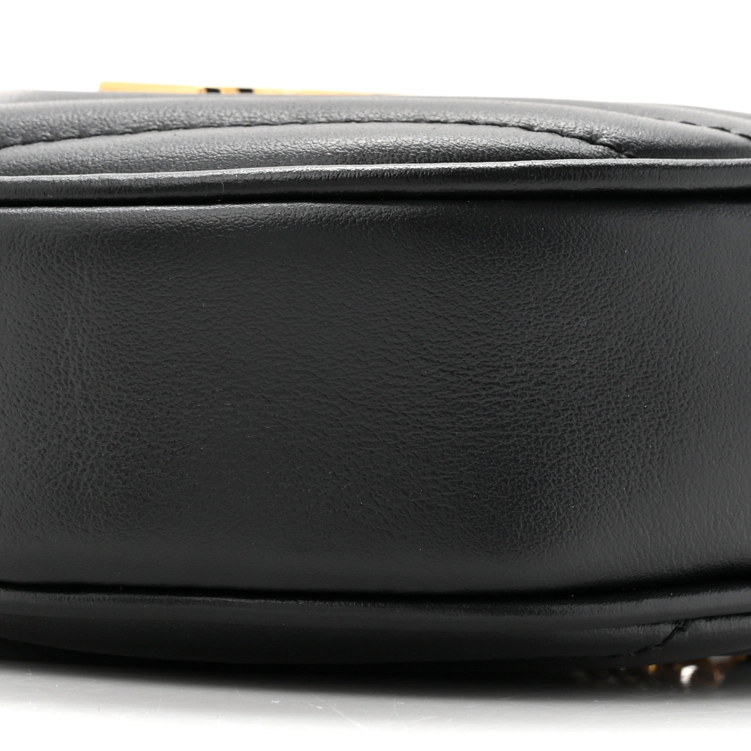 Saint Laurent Calfskin Matelasse Chevron Quilted Baby Round Vinyle Belt Bag Black 9 of 10