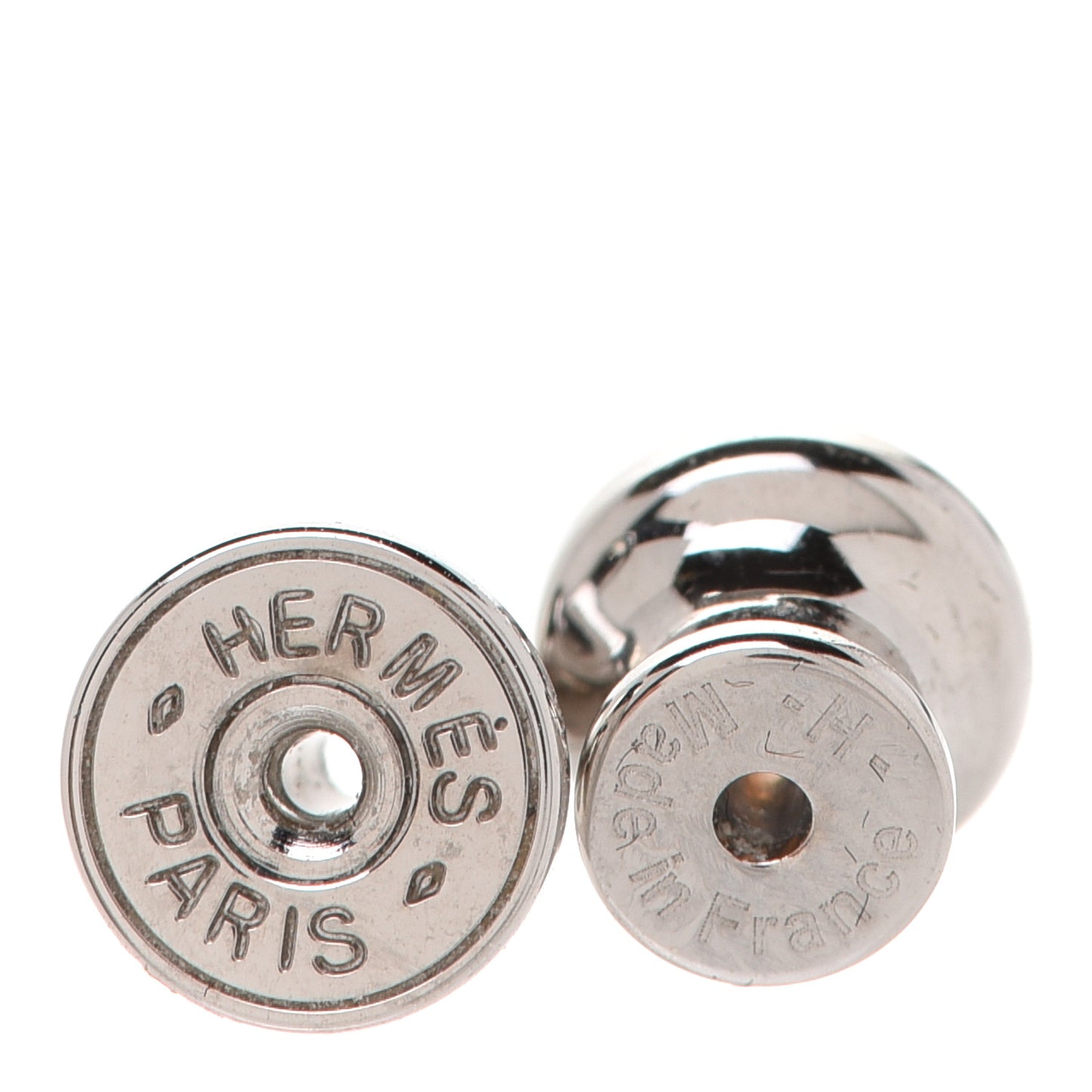 Palladium Lacquered Mini Pop H Earrings White