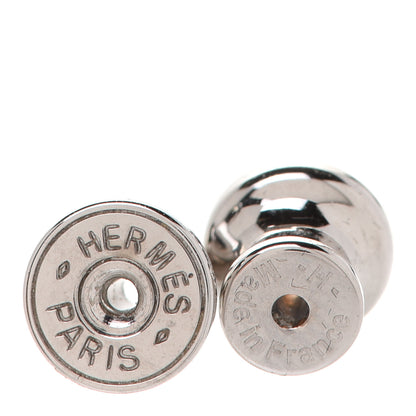 Hermes Palladium Lacquered Mini Pop H Earrings White 4 of 5