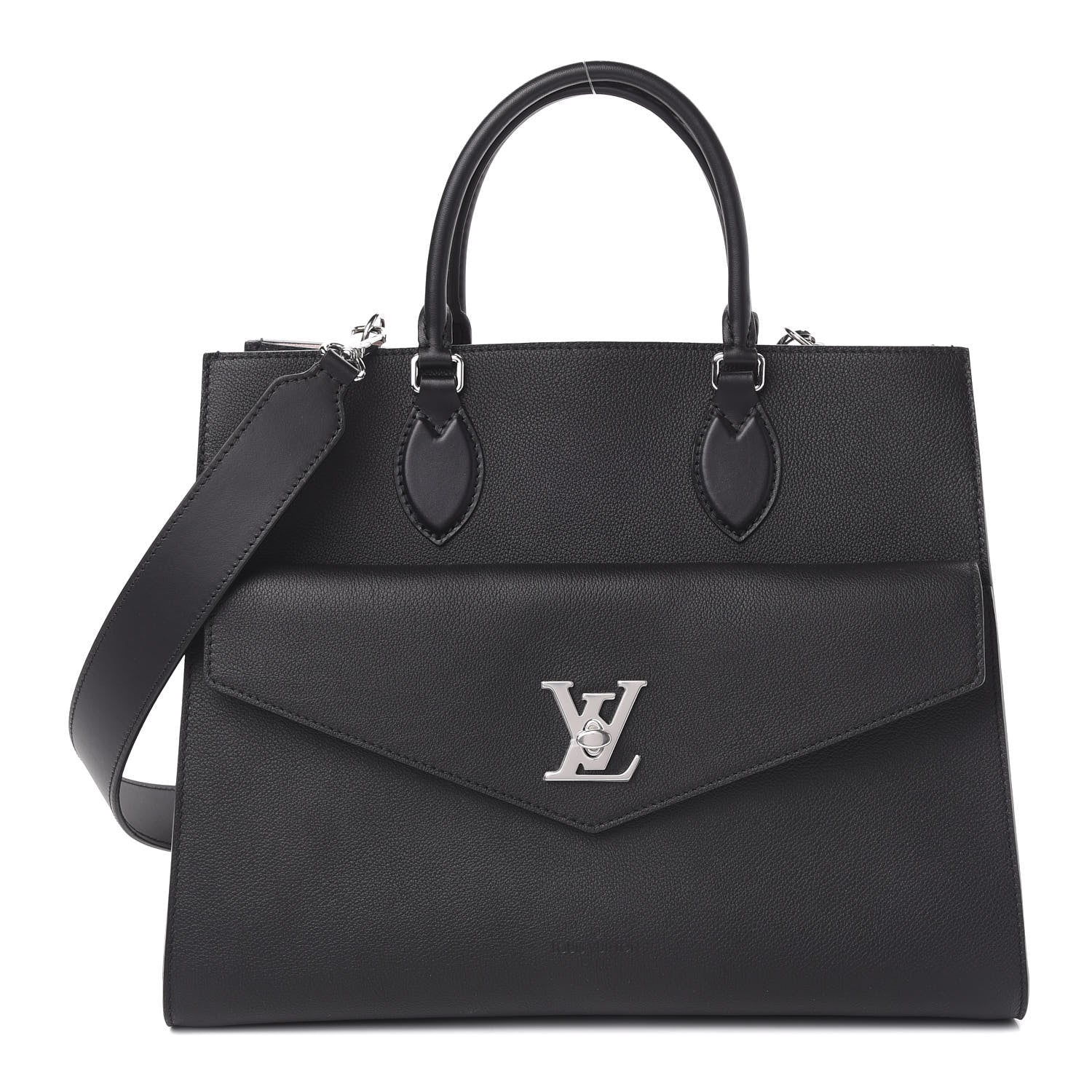 Louis Vuitton Soft Calfskin Lockme Tote MM Black Rose Ballerine 1 of 9