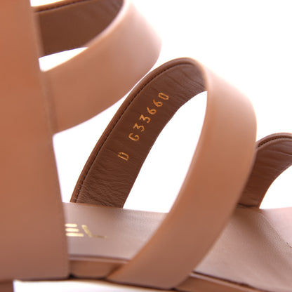 Chanel Calfskin Gladiator Sandals 38.5 Brown 10 of 11