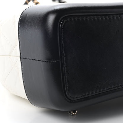 Chanel Aged Calfskin Quilted Small Gabrielle Backpack Black White 8 of 9