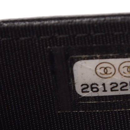 Chanel Lambskin Chevron Quilted Studded Card Holder Black 8 of 9
