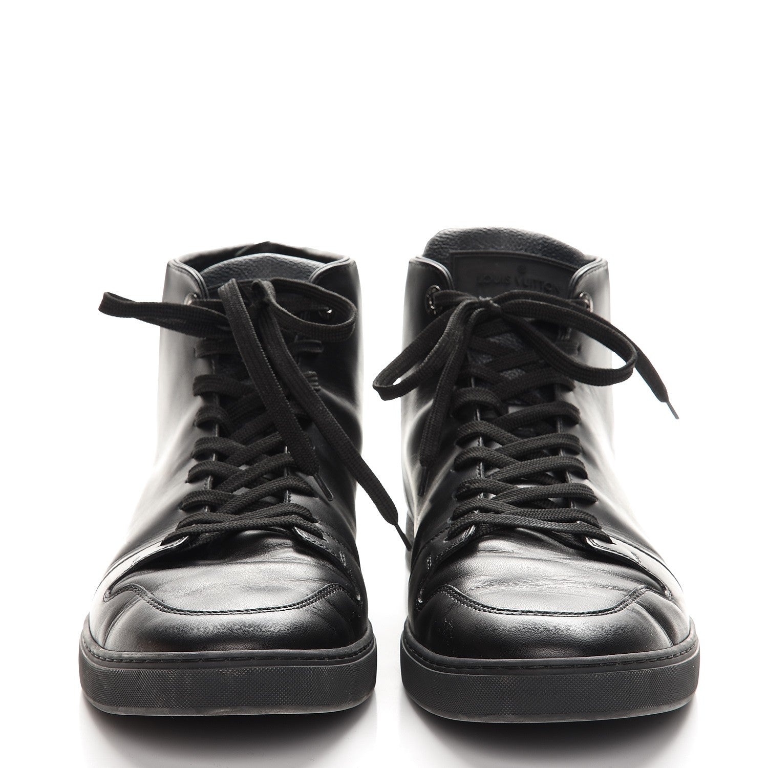 Louis Vuitton Damier Graphite Calfskin Line Up Sneaker Boots 10 Black 2 of 9