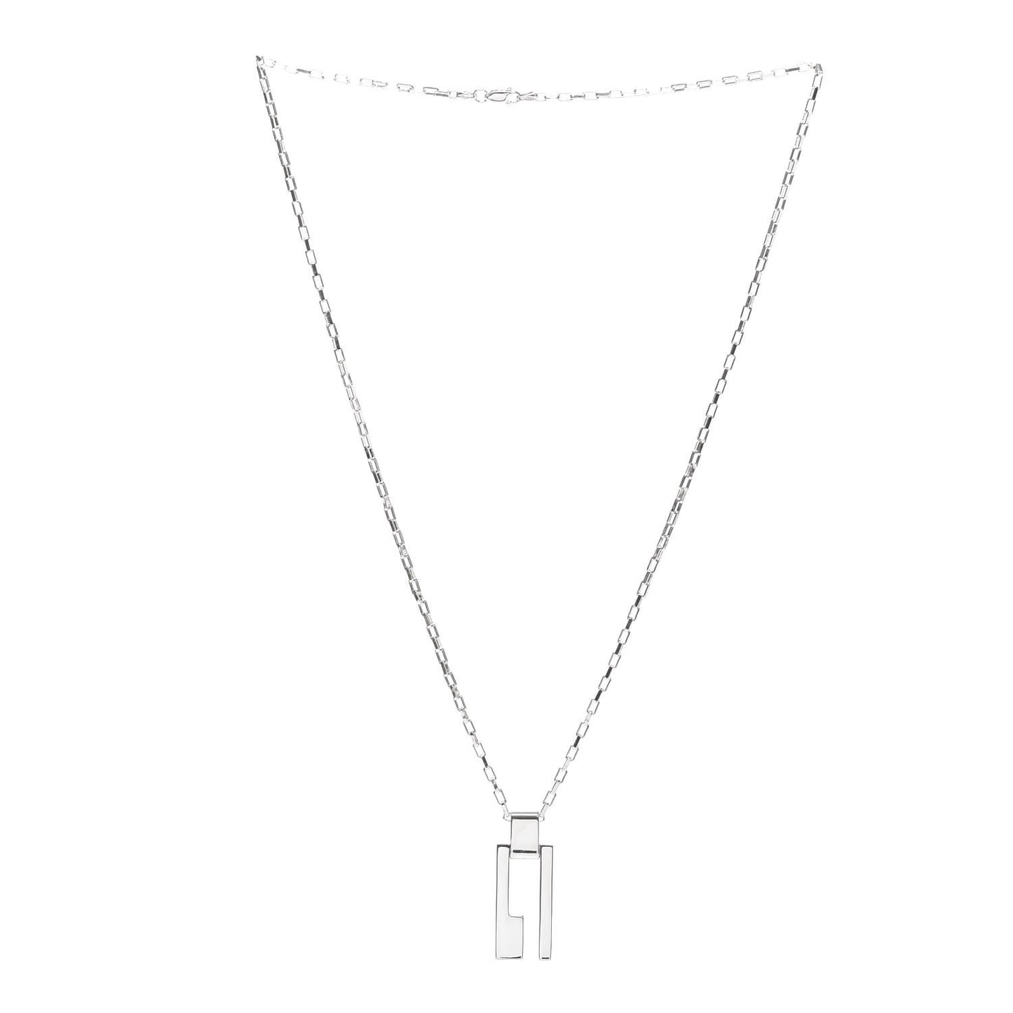 Sterling Silver Vertical G Pendant Necklace