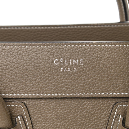 Celine Drummed Calfskin Micro Luggage Souris 6 of 11