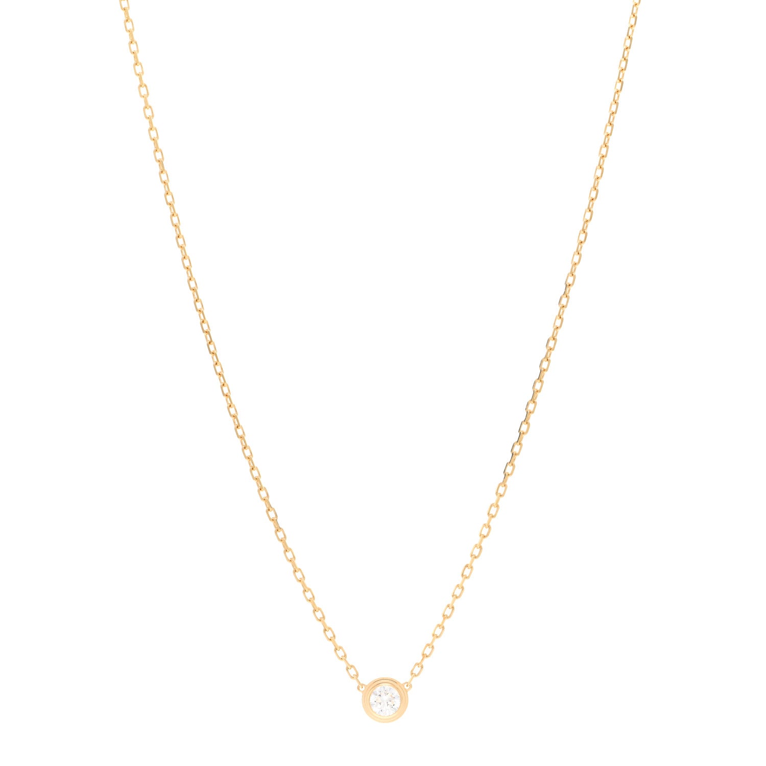 Cartier 18K Yellow Gold Diamond LM D'Amour Pendant Necklace 1 of 6