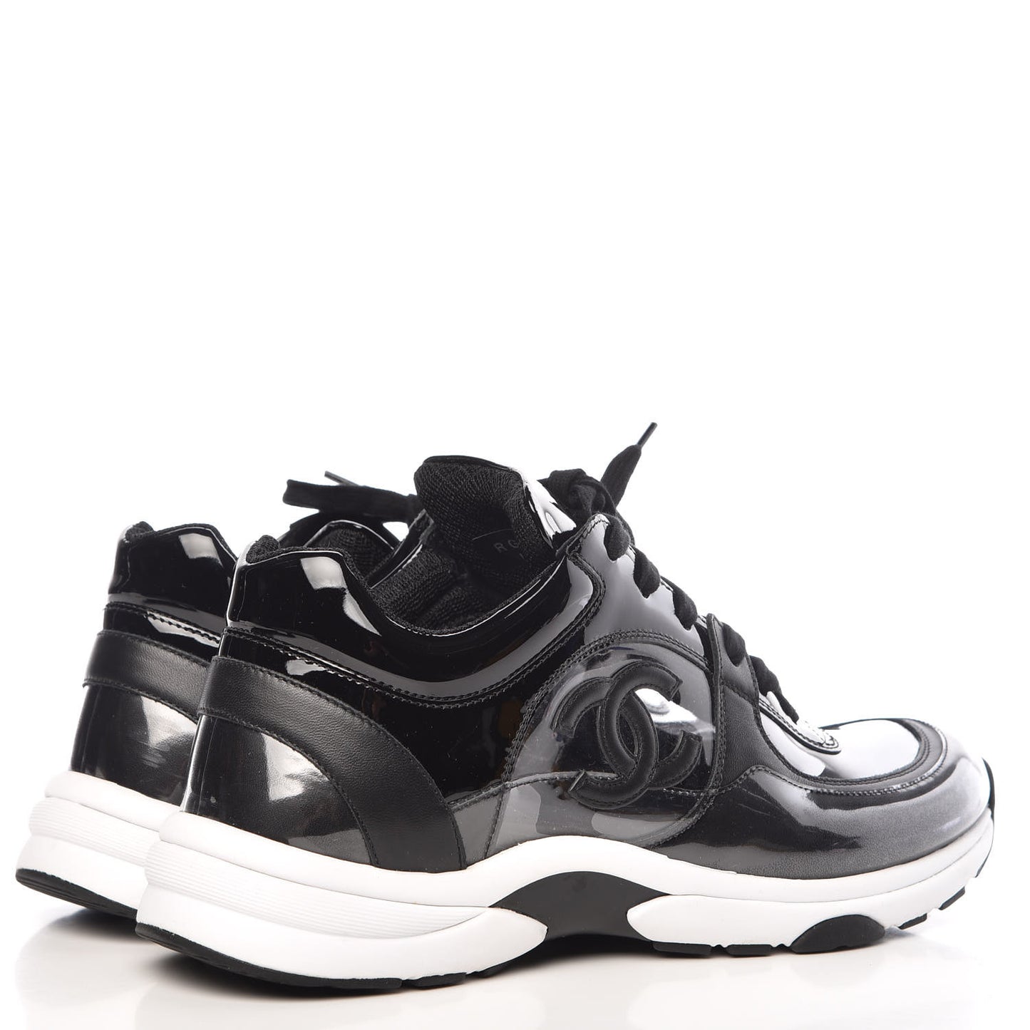 Calfskin Patent Transparent Sneakers 40.5 Black
