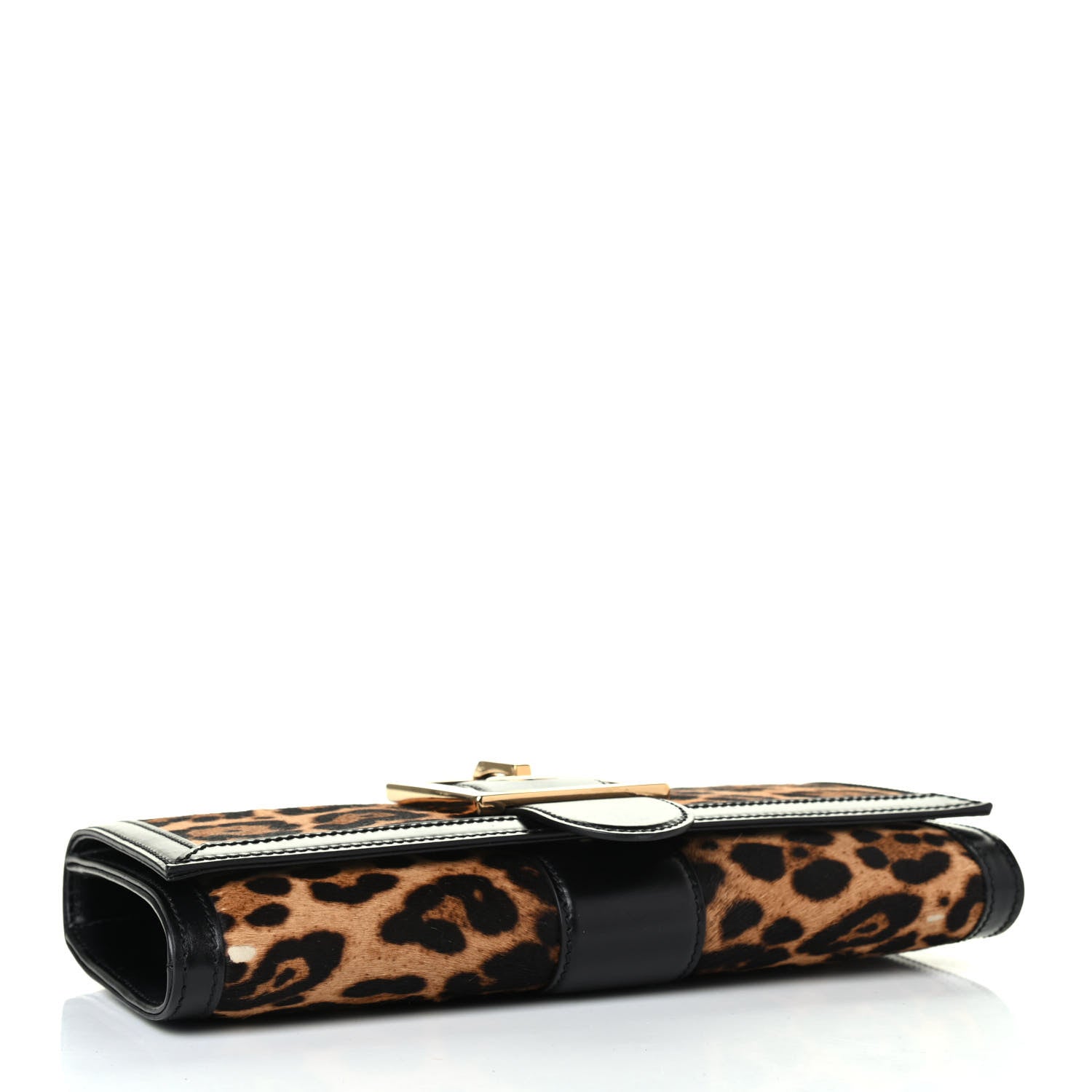 Gucci Calf Hair Jaguar Printed Small Lady Buckle Clutch Black 3 of 4