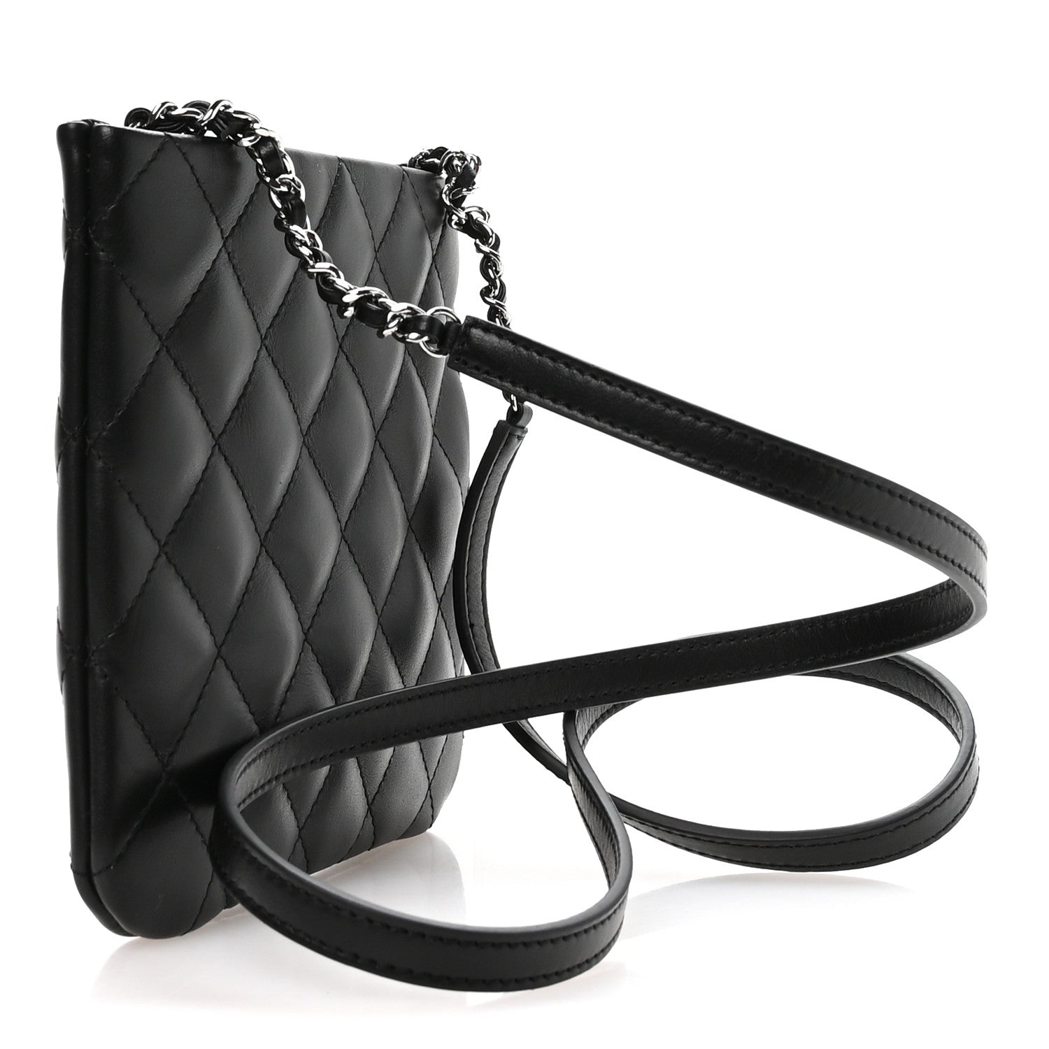Chanel Lambskin Quilted Uniform Crossbody Bag Black 3 of 11