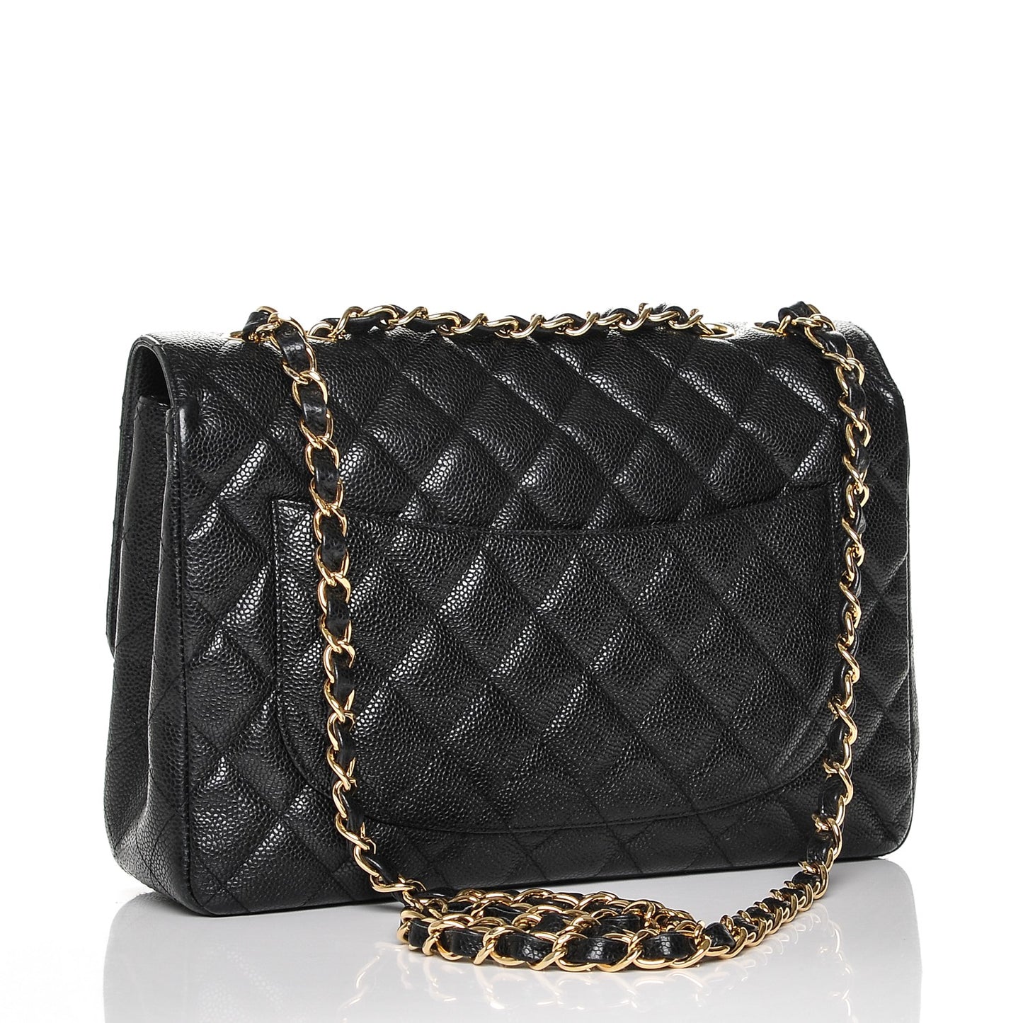 Caviar Quilted Jumbo Single Flap Black
