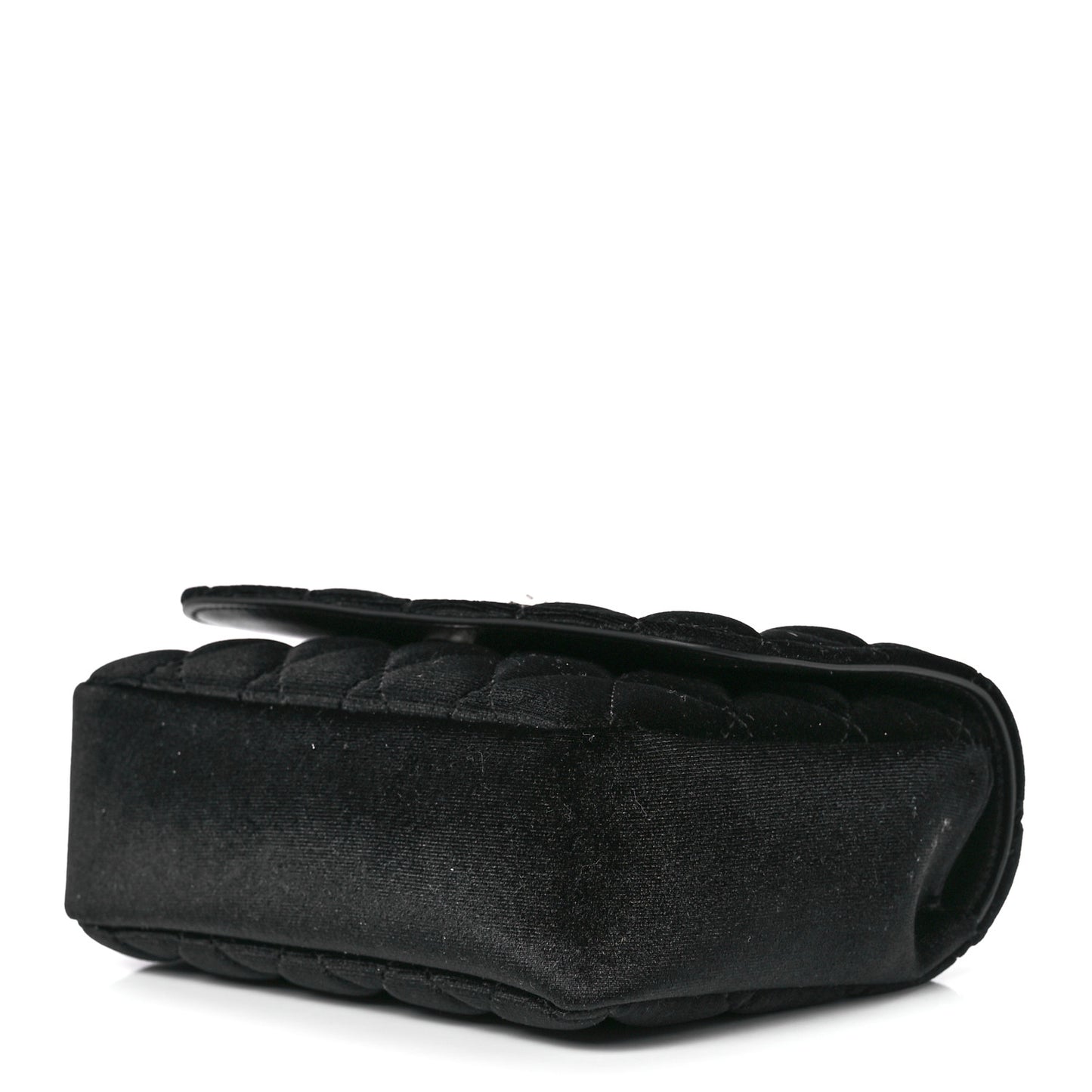 Velvet Quilted Icon Crossbody Bag Black